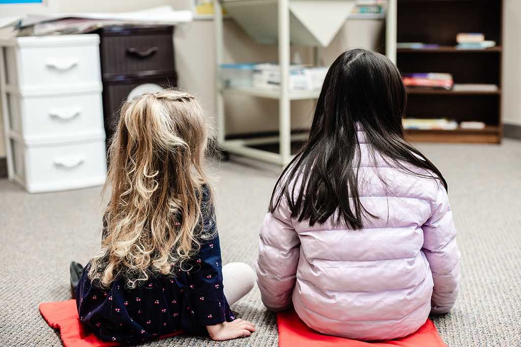 Children sitting in Sunday school