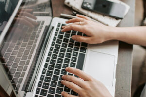 Working on computer